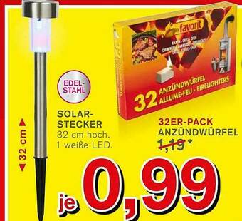 KODi Solarstecker Oder 32er-pack Anzündwürfel Angebot