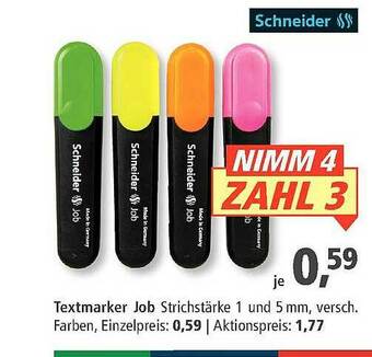 Pfennigpfeiffer Textmarker Job Schneider Angebot