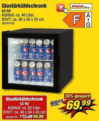 Poco Poco Line Glastürkühlschrank Lc-52 Angebot