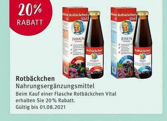 Rossmann Rotbäckchen Nahrungsergänzungsmittel 20% Rabatt Angebot