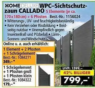 Norma24 Homedeluxe wpc-sichtschutzzaun callado Angebot