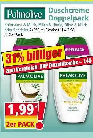 Norma Palmolive duschcreme doppelpack Angebot