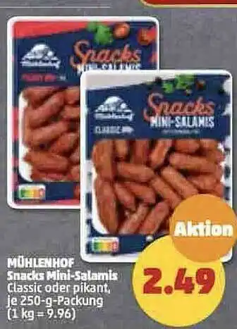 PENNY Mühlenhof snacks mini-salamis Angebot