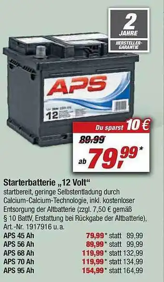 toom Baumarkt Starterbatterie „12 volt“ Angebot