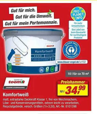 toom Baumarkt Toom komfortweiß Angebot