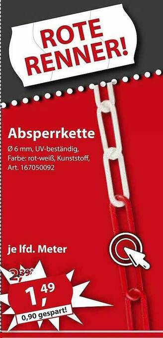 Sonderpreis Baumarkt Absperrkette Angebot