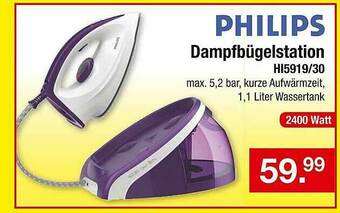 Zimmermann Philips Dampfbügelstation Hi5919.30 Angebot