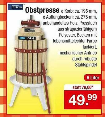 Zimmermann Güde Obstpresse Angebot