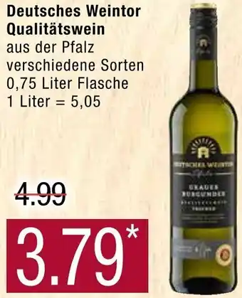 Marktkauf Deutsches Weintor Qualitätswein 0,75 Liter Flasche Angebot