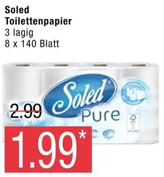 Marktkauf Soled Toilettenpapier 3-lagig, 8x140 Blatt Angebot