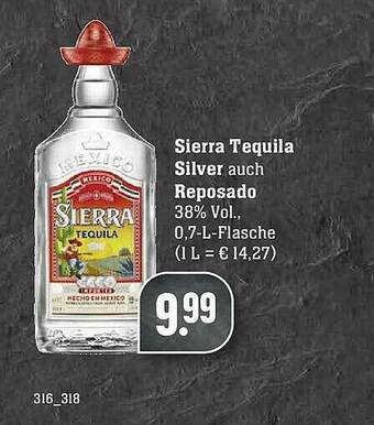 Edeka Sierra Tequila Silver Auch Reposado Angebot