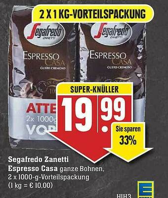 Edeka Segafredo Zanetti Espresso Casa Angebot