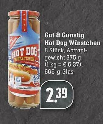 Edeka Gut & Günstig Hot Dog Würstchen Angebot