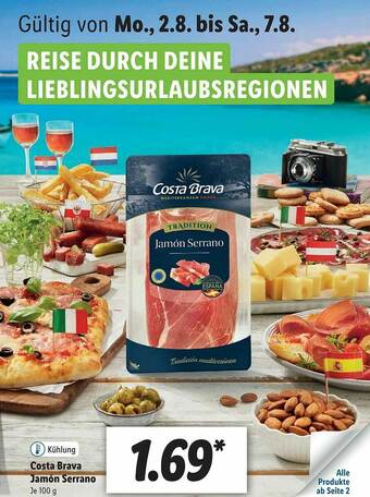 Lidl Costa Brava Jamón Serrano Angebot