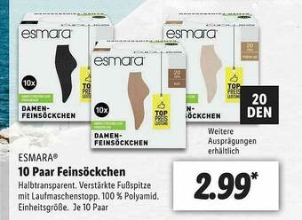 Lidl Esmara 10 Paar Feinsöckchen Angebot