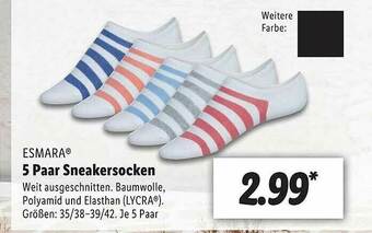 Lidl Esmara 5 Paar Sneakersocken Angebot