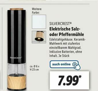 Lidl Silvercrest Elektrische Salz- Oder Pfeffermühle Angebot