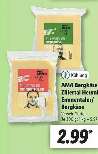 Lidl Ama Bergkäse Zillertal Heumi Emmentaler Oder Bergkäse Angebot