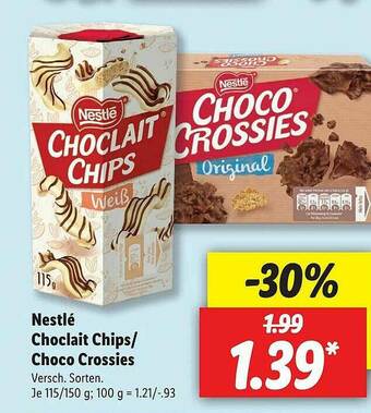 Lidl Nestlé Choclait Chips Oder Choco Crossies Angebot