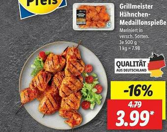 Lidl Grillmeister Hähnchen-medaillonspieße Angebot