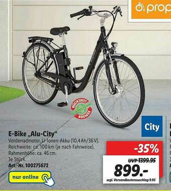 Lidl Prophete E-bike „alu-city” Angebot