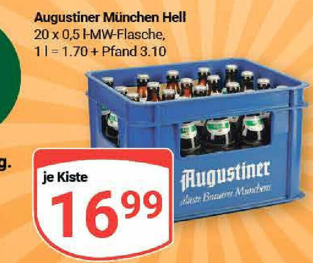 Augustiner Munchen Hell 20*500ml Angebot bei Globus