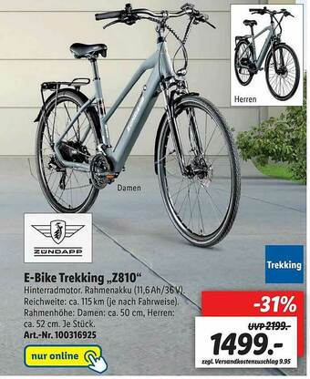 Lidl Zündapp E-bike Trekking Z810 Angebot