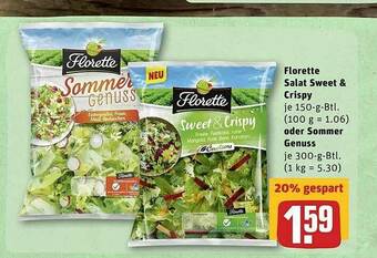 REWE Florette Salat Sweet & Crispy Oder Sommer Genuss Angebot