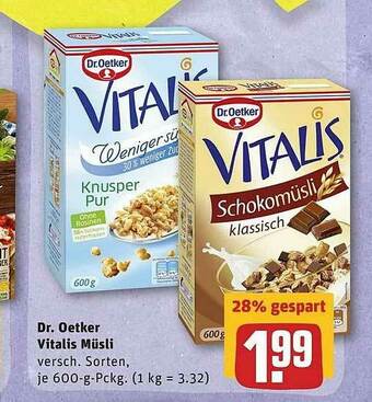 REWE Dr Oetker Vitalis Müsli Angebot