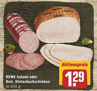 REWE Rewe Salami Oder Deli. Hinterkochschinken Angebot