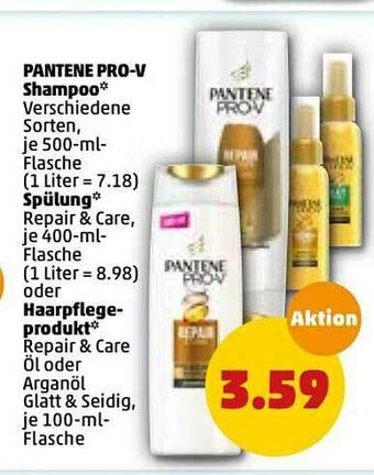 PENNY Pantene Pro-v Shampoo Oder Spülung Oder Haarpflegeprodukt Angebot