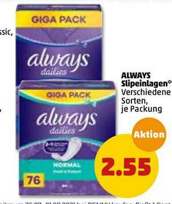 PENNY Always Slipeinlagen Angebot