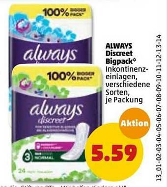 PENNY Always Discreet Bigpack Angebot