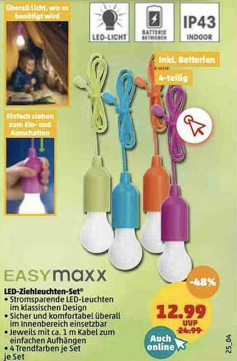 PENNY Easymaxx Led-ziehleuchten-set Angebot