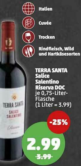 PENNY Terra Santa Salice Salentino Riserva Doc Angebot