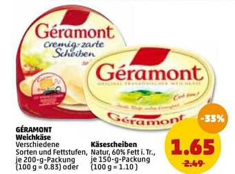 PENNY Géramont Weichkäse Käsescheiben Angebot