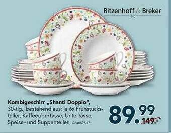 Schaffrath Ritzenhoff & Breker Kombigeschirr „shanti Doppio” Angebot