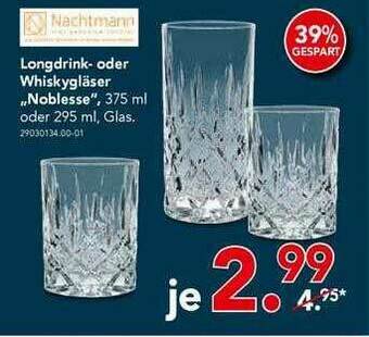 Schaffrath Nachtmann Longdrink- Oder Whiskygläser „noblesse” Angebot