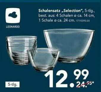 Schaffrath Leonardo Schalensatz „selection” Angebot