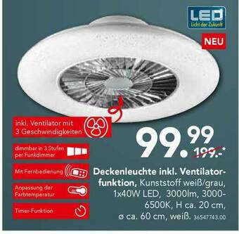 Schaffrath Deckenleuchte Inkl. Ventilatorfunktion Angebot