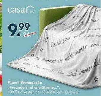 Schaffrath Casa Nova Flanell-wohndecke „freunde Sind Wie Sterne...” Angebot