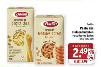 Wasgau Barilla Pasta Aus Hülsenfrüchten Angebot