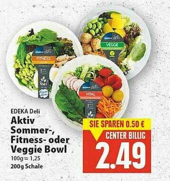E-Center Edeka Deli Aktiv Sommer- Fitness- Oder Veggie Bowl Angebot