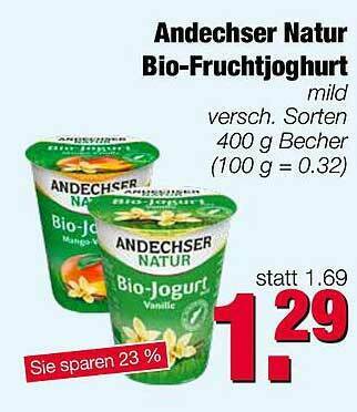 Edeka Scherer Andechser Natur Bio-fruchtjoghurt Angebot