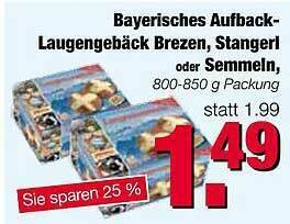 Edeka Scherer Bayerisches Aufback-laugengebäck Brezen, Stangerl Oder Semmeln Angebot