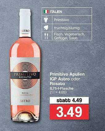 Famila Nord West Primitivo Apulien Igp Astro Oder Rosato Angebot