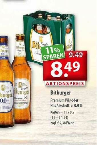 Getränkeland Bitburger Premium Pils Oder Pils Alkoholfrei 0,0% Angebot