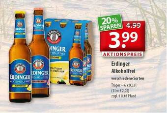 Getränkeland Erdinger Alkoholfrei Verschiedene Sorten Angebot