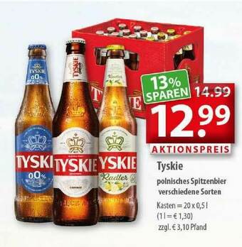 Getränkeland Tyskie Polnisches Spitzenbier Verschiedene Sorten Angebot