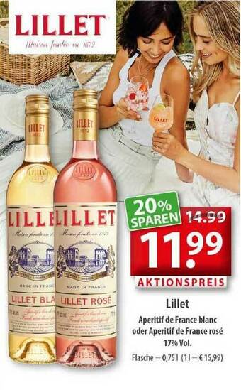 Getränkeland Lillet Aperitif De France Blanc Oder Aperitif De France Rosé 17% Vol. Angebot